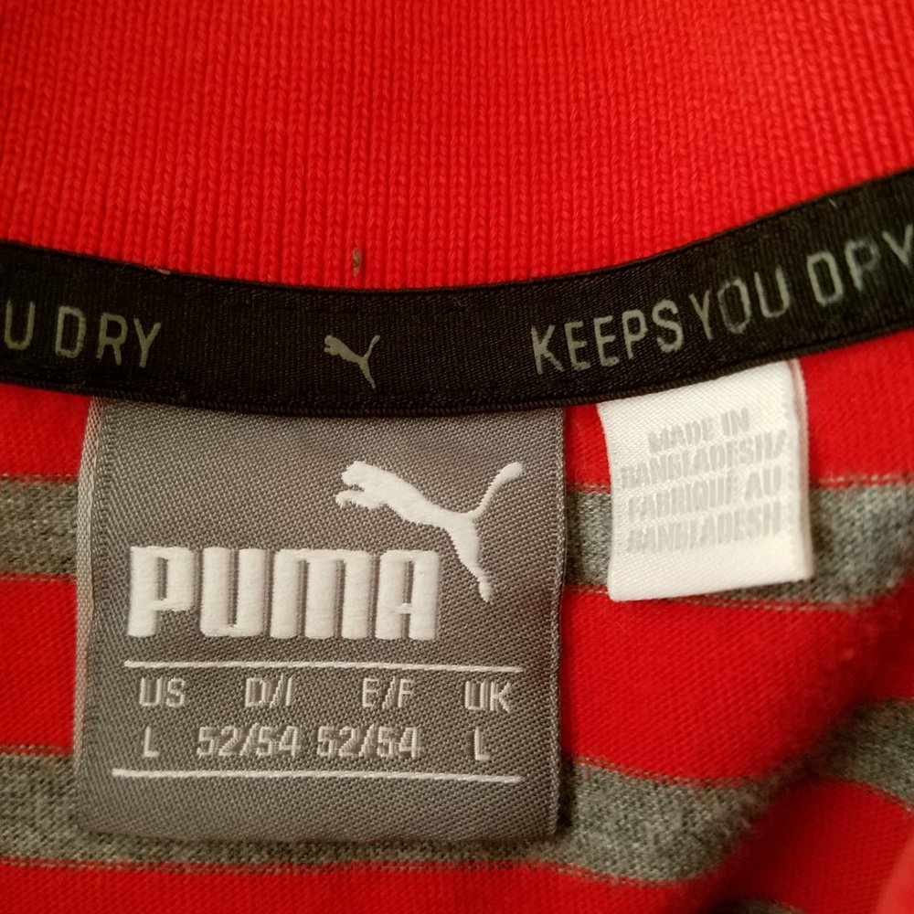 Puma Mens Keeps You Dry Polo Shirt Red/Gray Size Large Style 836517 EUC - Picture 4 of 10